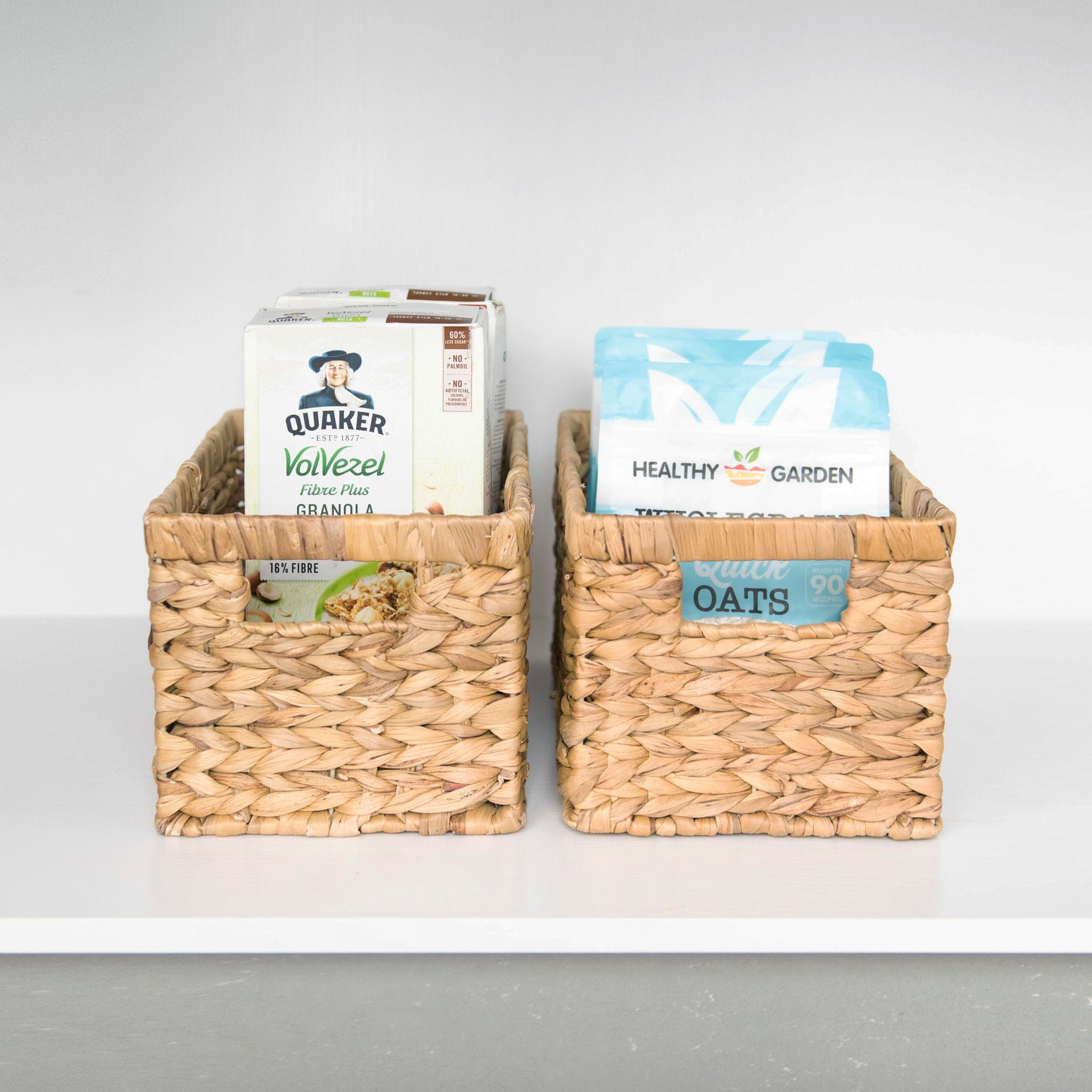 Wicker Storage Basket With Built-in Handles Water Hyacinth