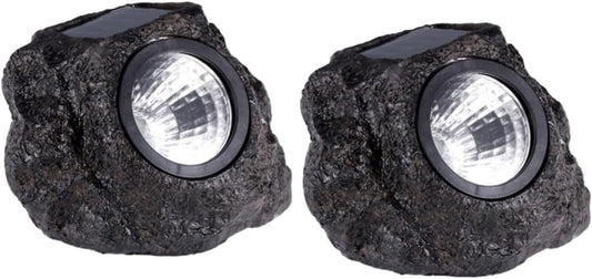 NUOBESTY Outdoor Solar Landscape Lights 2pcs Waterproof Simulation Stone Garden Lamp Simple To Install Decorative Light For Yard
