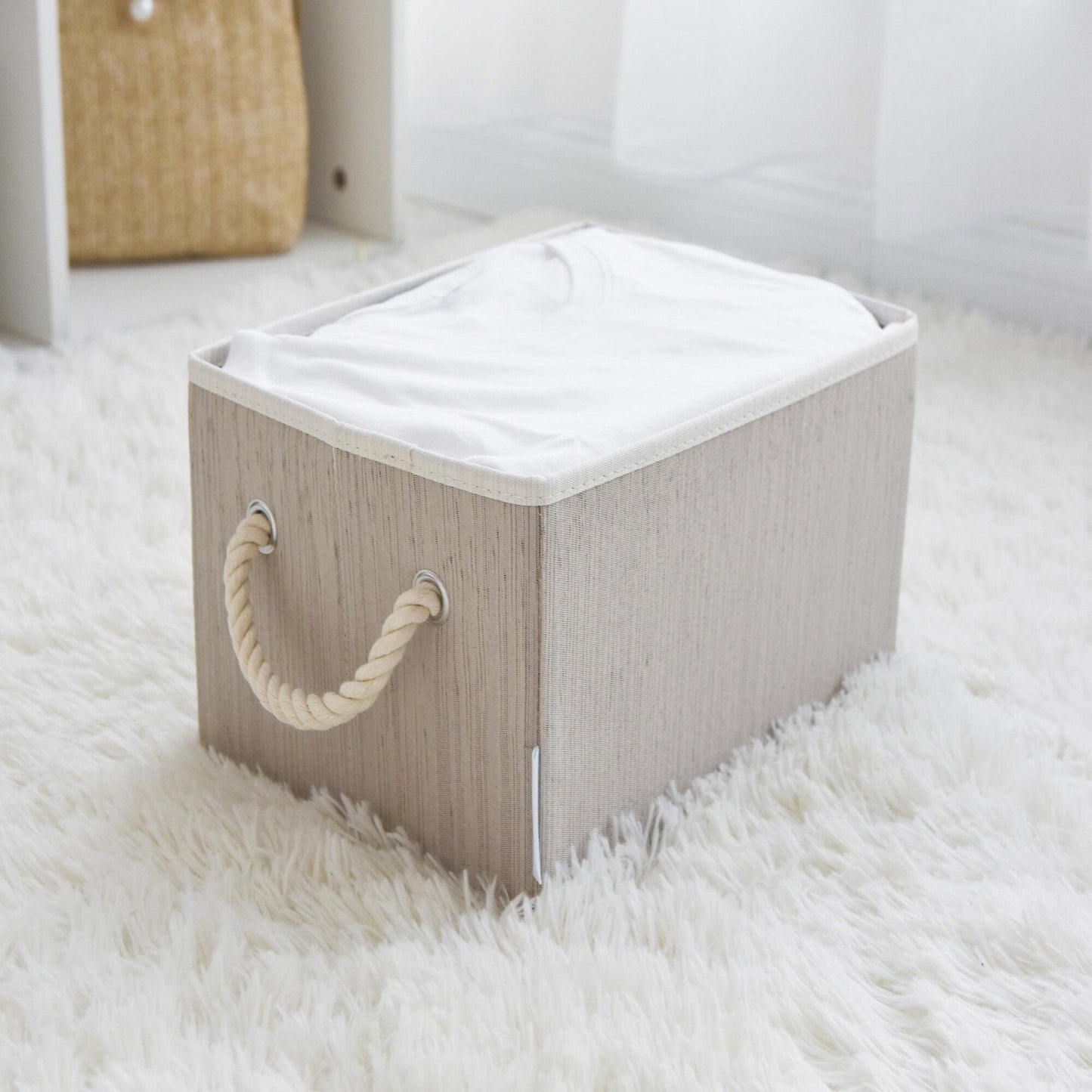 Foldable Clay Storage Box With Rope Handle