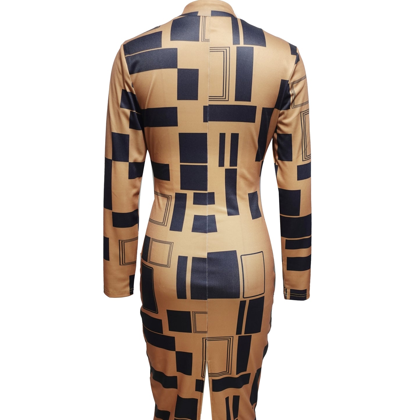 Women's Round Neck Dress With Color Block Splicing Dress