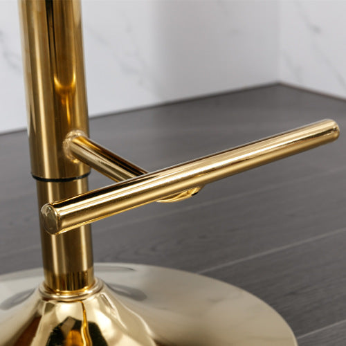 Golden Swivel Velvet Barstools Adjusatble Seat Height From 25-33 Inch Green,Set Of 2