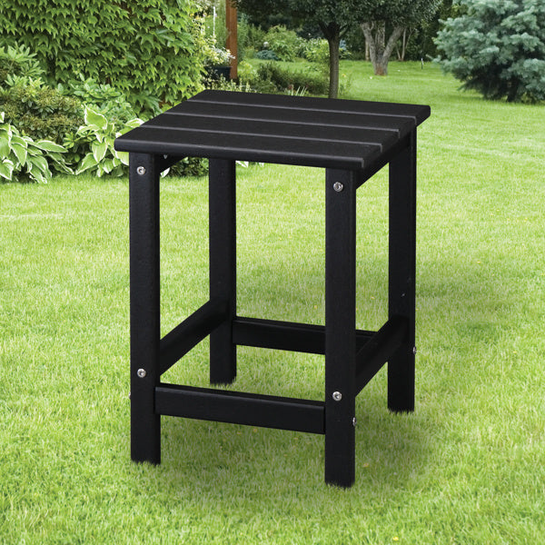 38x38x45.5cm Single Layer Square Black HDPE Side Table
