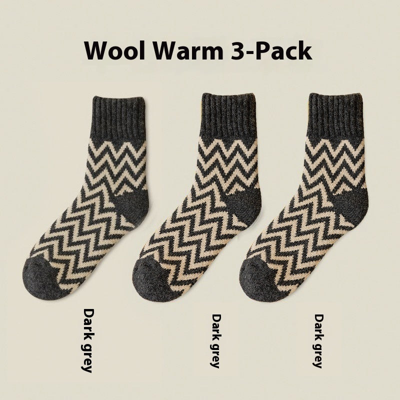 Winter Mid-calf Plus Velvet Thickened Wool Home Socks