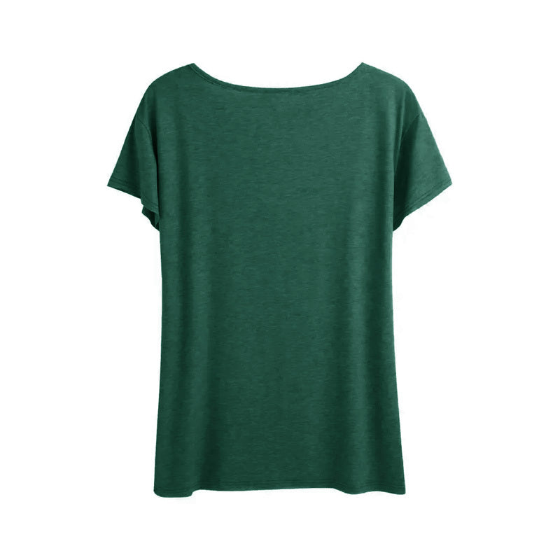 Women's 'LUCKY' Letter Print T-Shirt - Casual Crew Neck Short Sleeve Tee, Soft Summer Top