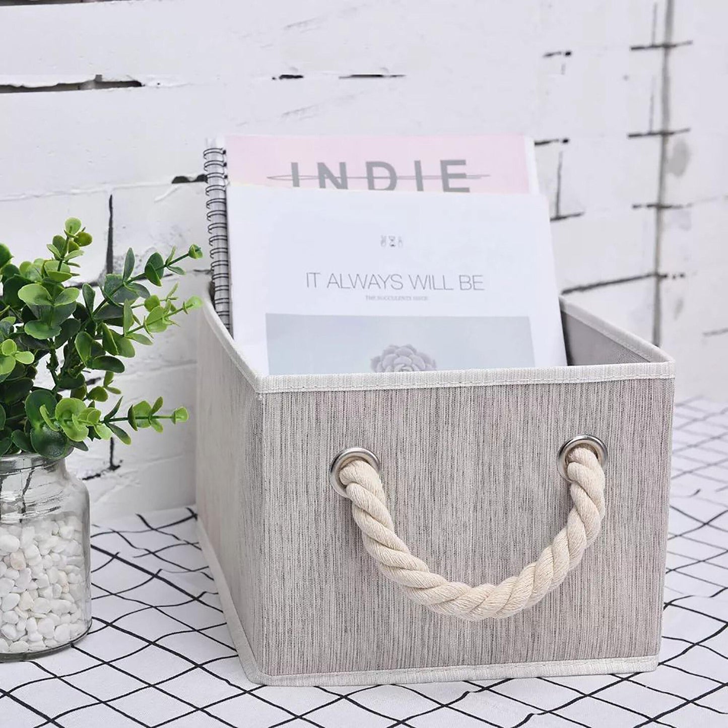 Foldable Clay Storage Box With Rope Handle