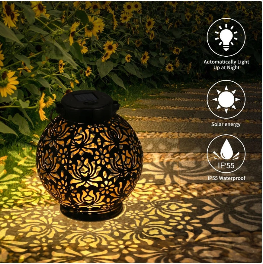 2 Pack Outdoor Solar Hanging Lantern Lights Waterproof Outdoor Garden Lawn Lamp