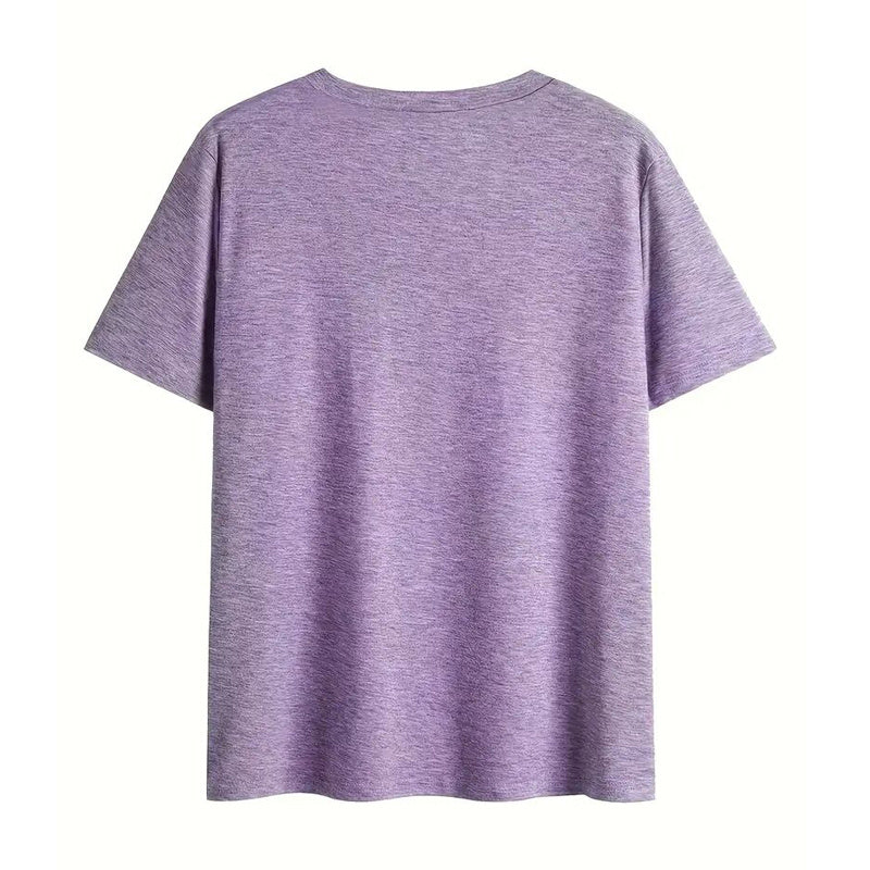 Women's V-Neck Beach Scene & Slogan Print Vacation Summer Top