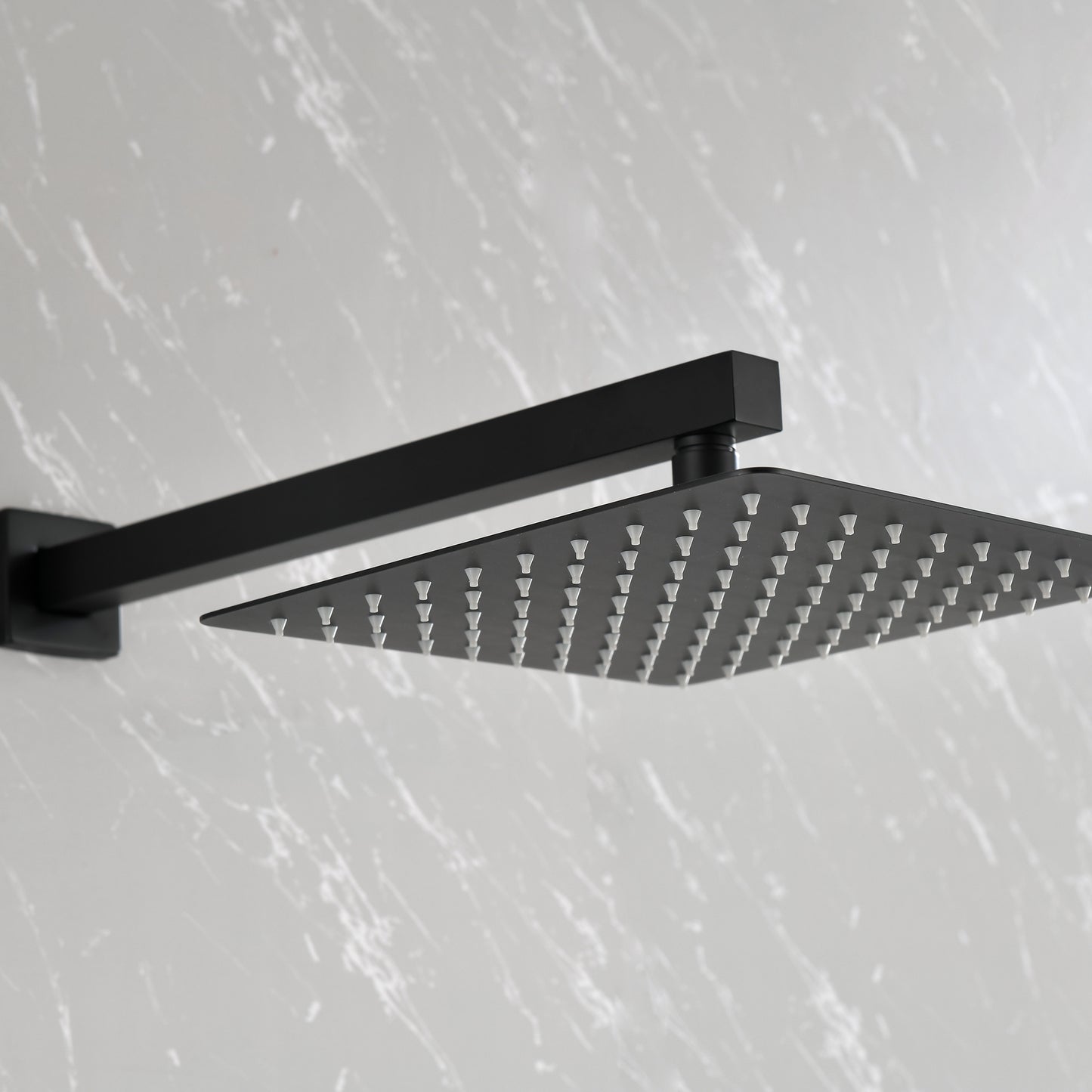 Brass Matte Black Shower Faucet With Shower System,10 Inch Shower Head And Handheld Spray Bathroom Combination