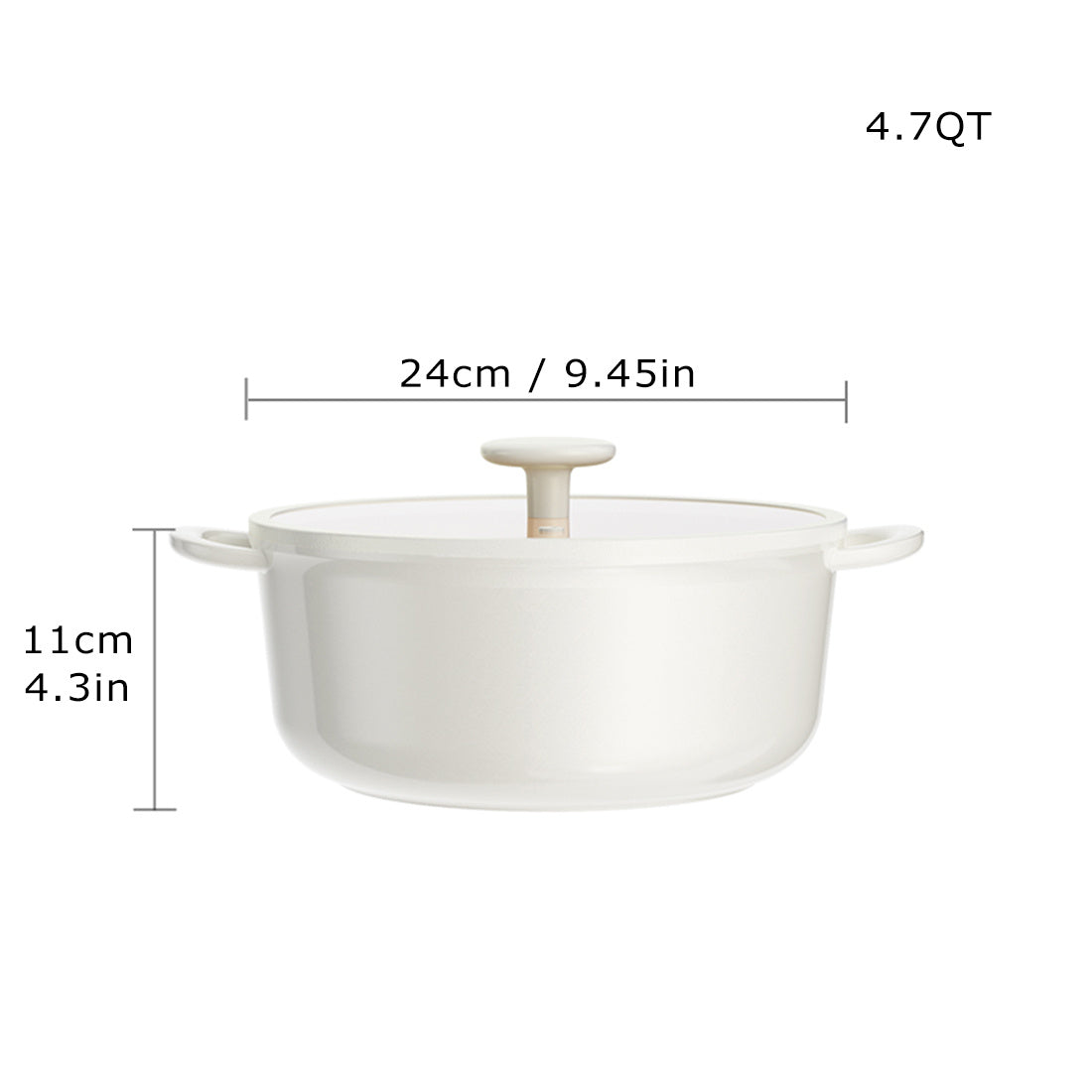 11 Inch Non-Stick Ceramic Soup Pot With Glass Lid , Dishwasher Safe, Suitable For Gas And Induction Cooktops, Free PFOA,PFOS