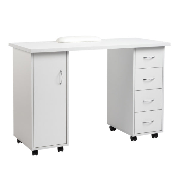 White 120X54X81cm One Door Four Drawers Computer Desk Nail Art Table 1PC