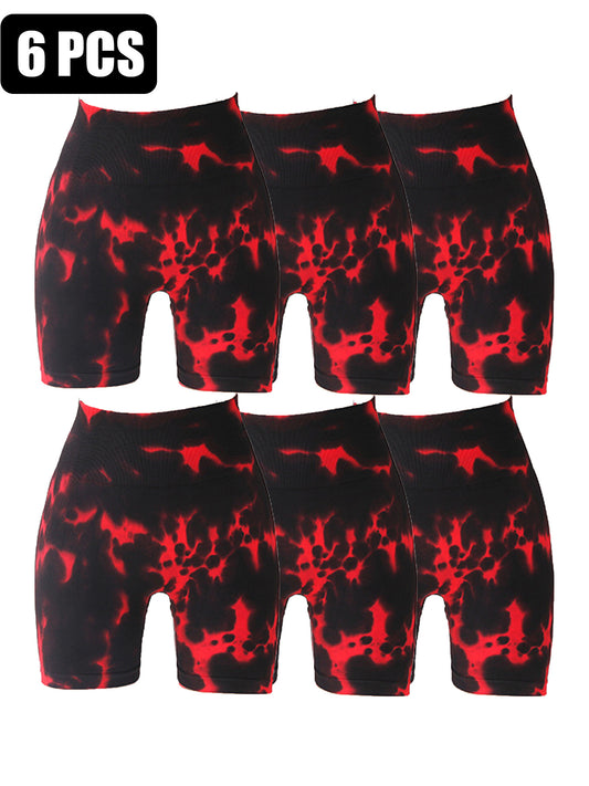 6PACK Solid-color High-waisted Three-inch Shorts