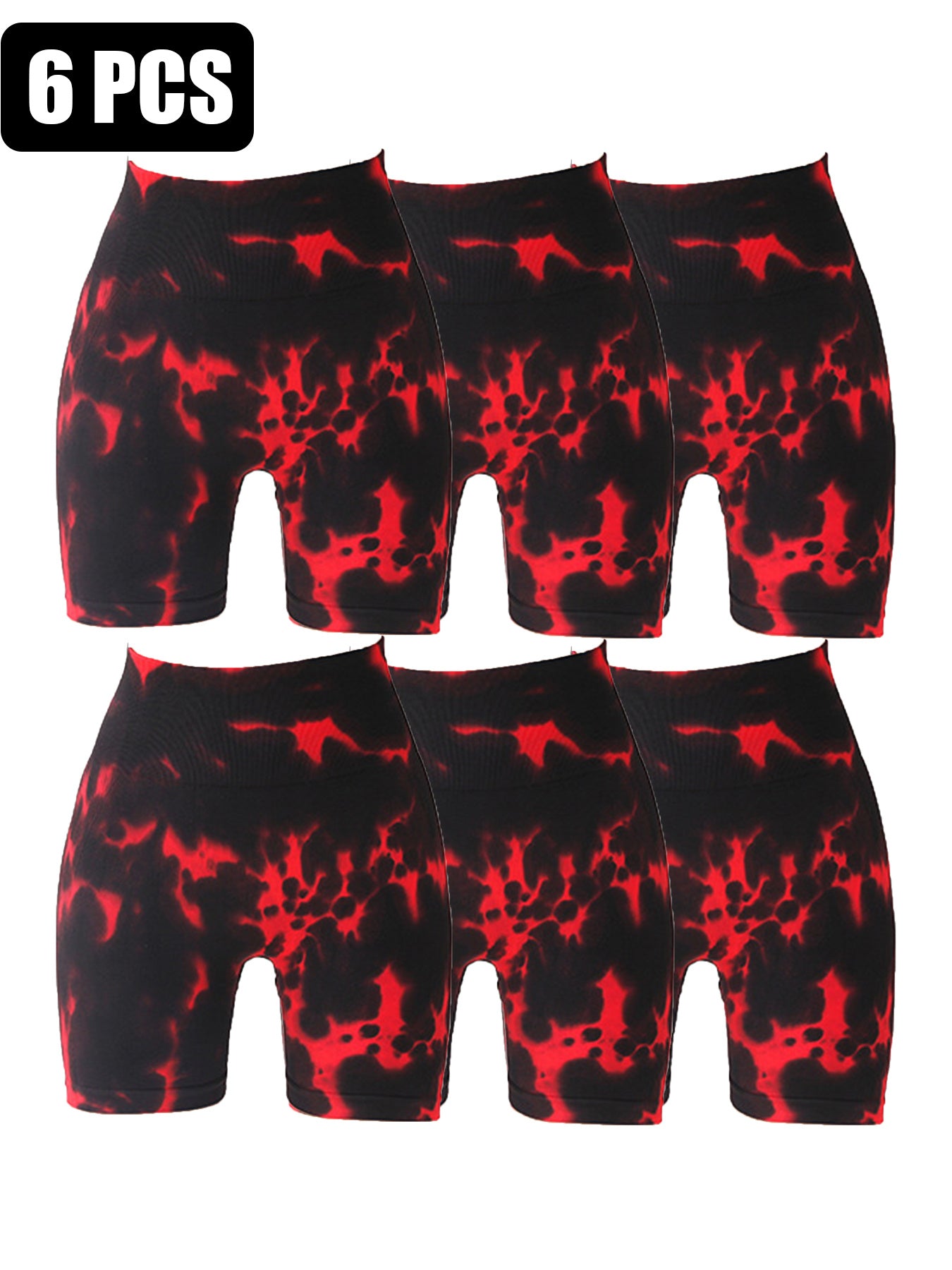 6PACK Solid-color High-waisted Three-inch Shorts