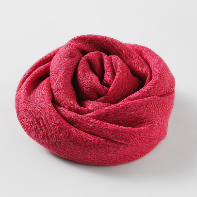 Women's Fashion Artistic Solid Color Cotton And Linen Scarf