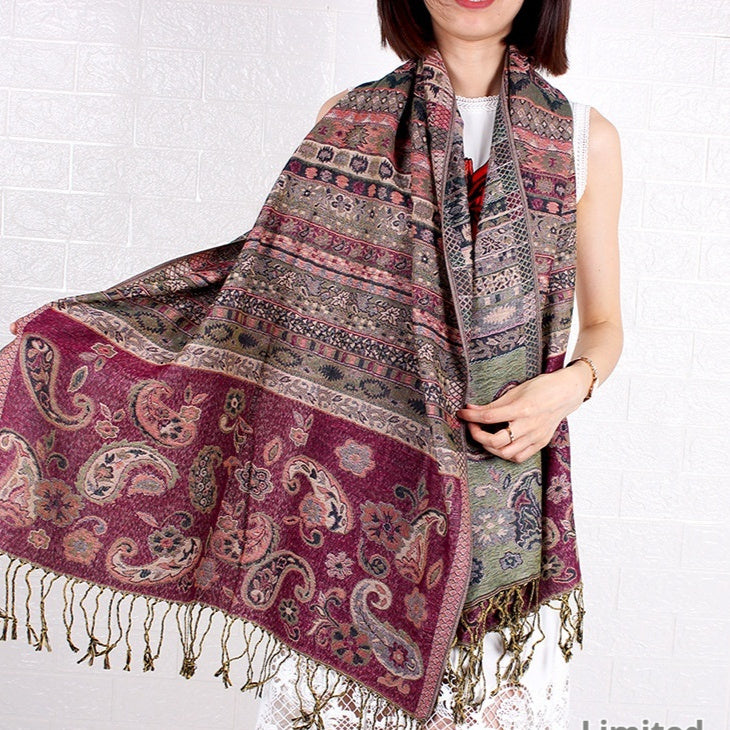 New Cashew Jacquard Air Conditioning Sunscreen Travel Shawl For Women