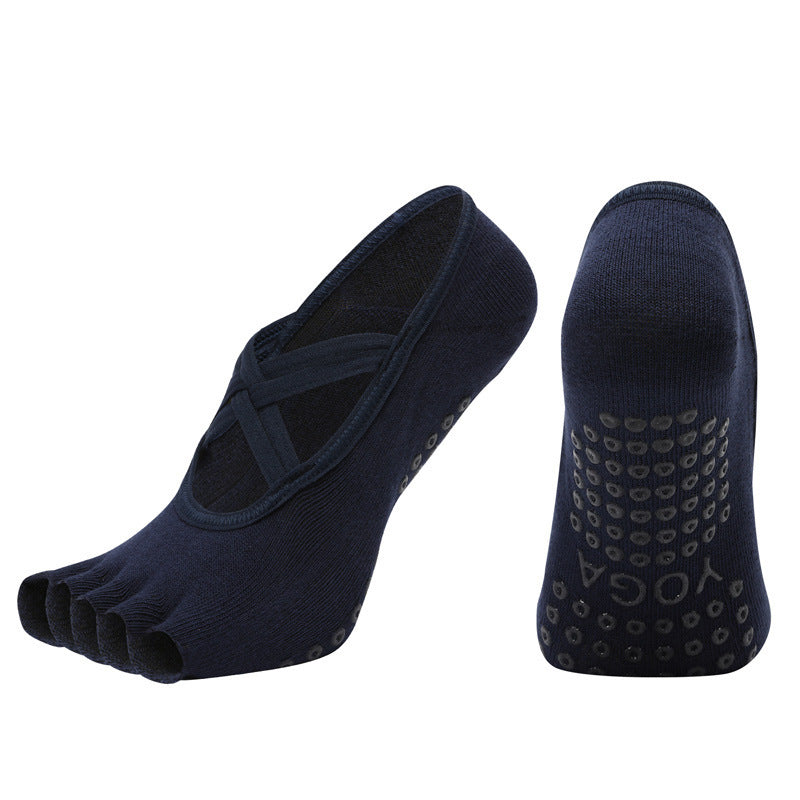 Cross-border Women's Non-slip Five-finger Yoga Socks Live Broadcast Body Dance Aerobics Pilates Fitness Sports Socks