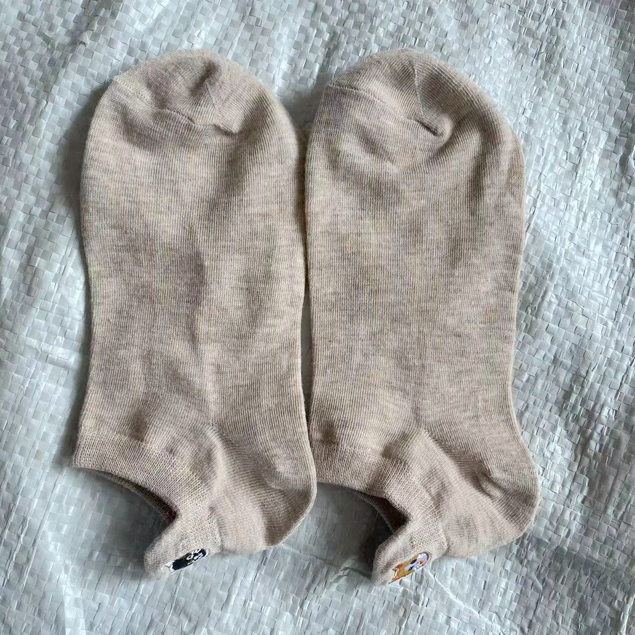 Spring Mesh Breathable Heel Embroidered Cat Women's Boat Socks