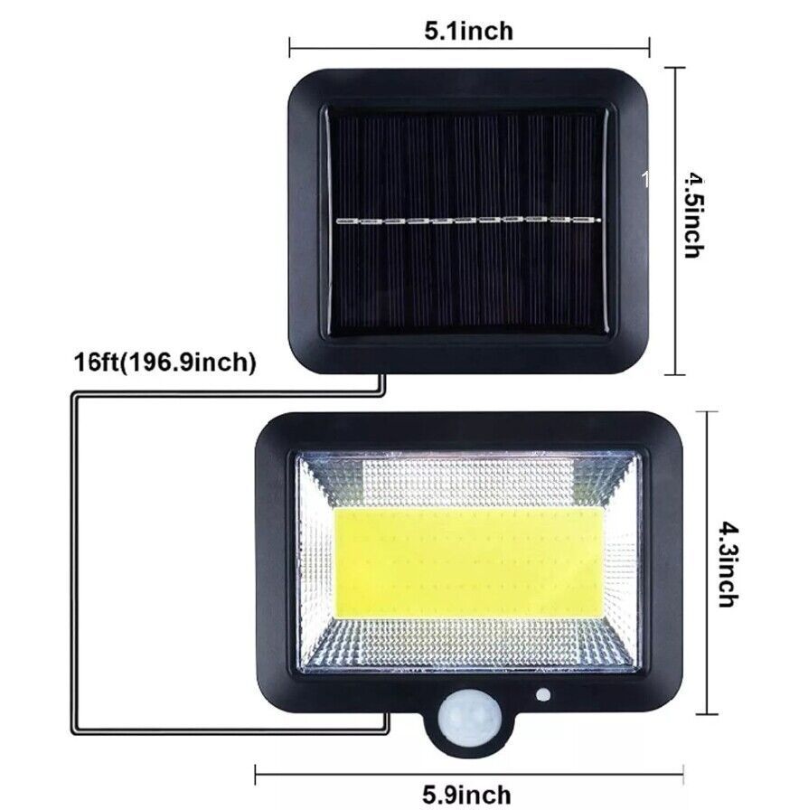 2PCS Solar Power PIR Motion Sensor Wall Light LED Outdoor Garden Security Lamp