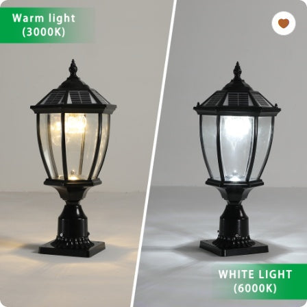 20  Black Solar Powered LED Outdoor Lantern, Vintage Garden Light With Elegant Glass Design For Pathways, Yards, And Patios 1-Pack