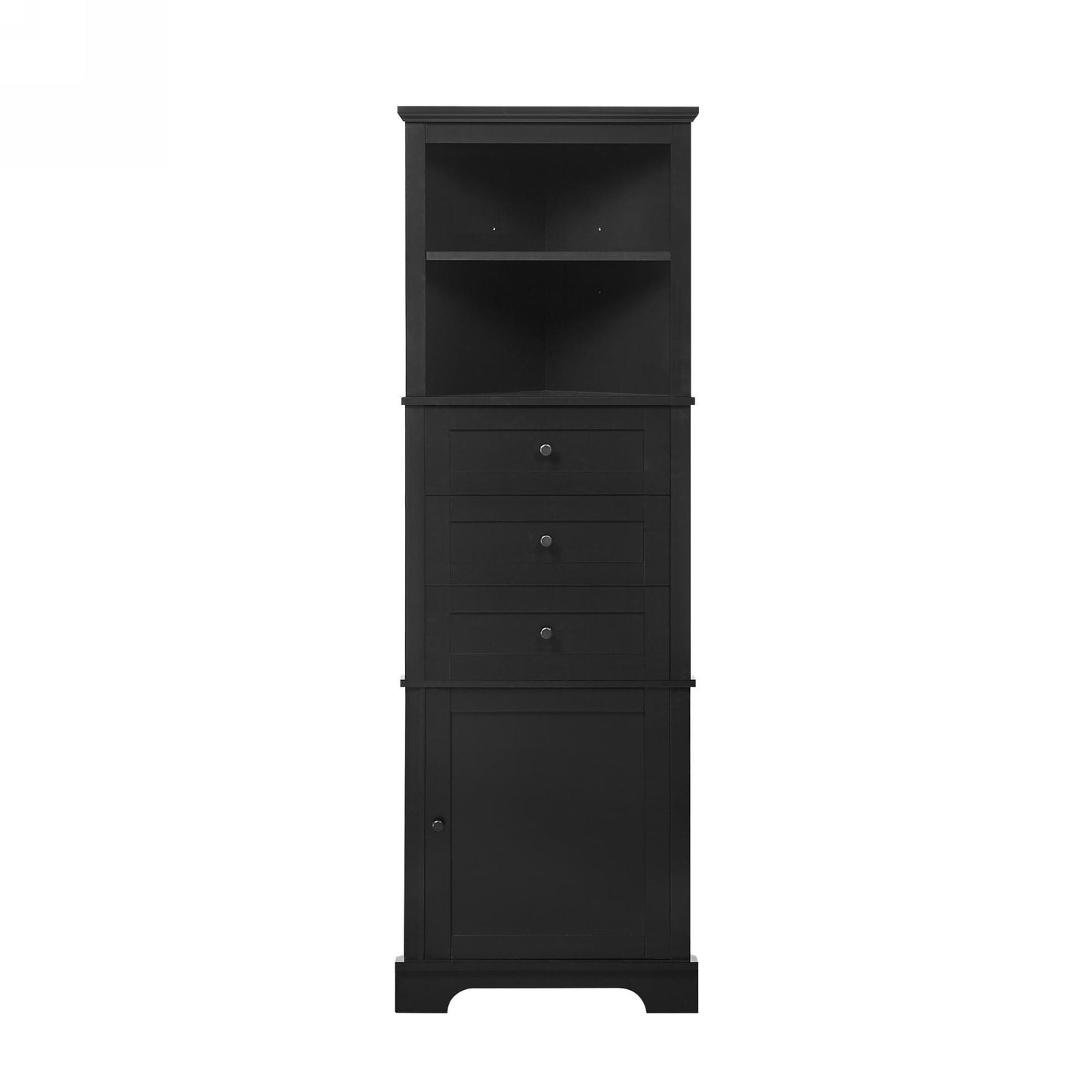 Black Triangular High Cabinet With 3 Drawers And Adjustable Shelves, Suitable For Bathroom, Kitchen Or Living Room, Prohibited Platform Temu